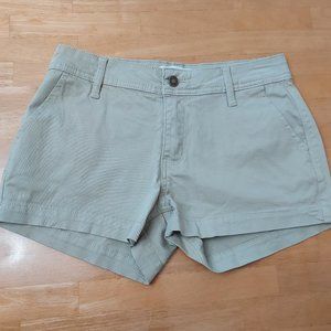 KanCan Women Shorts Front Pocket, Button Zipper Closure Cotton Beige Small
